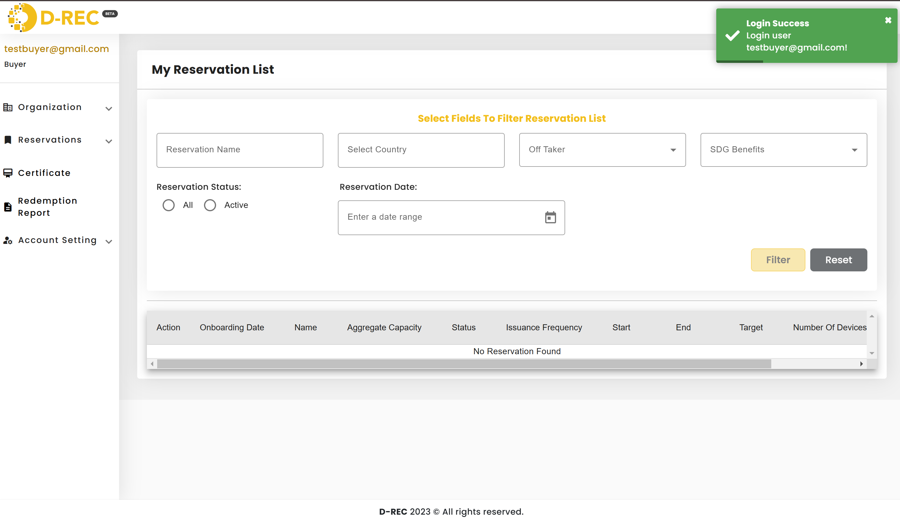 Buyer Dashboard