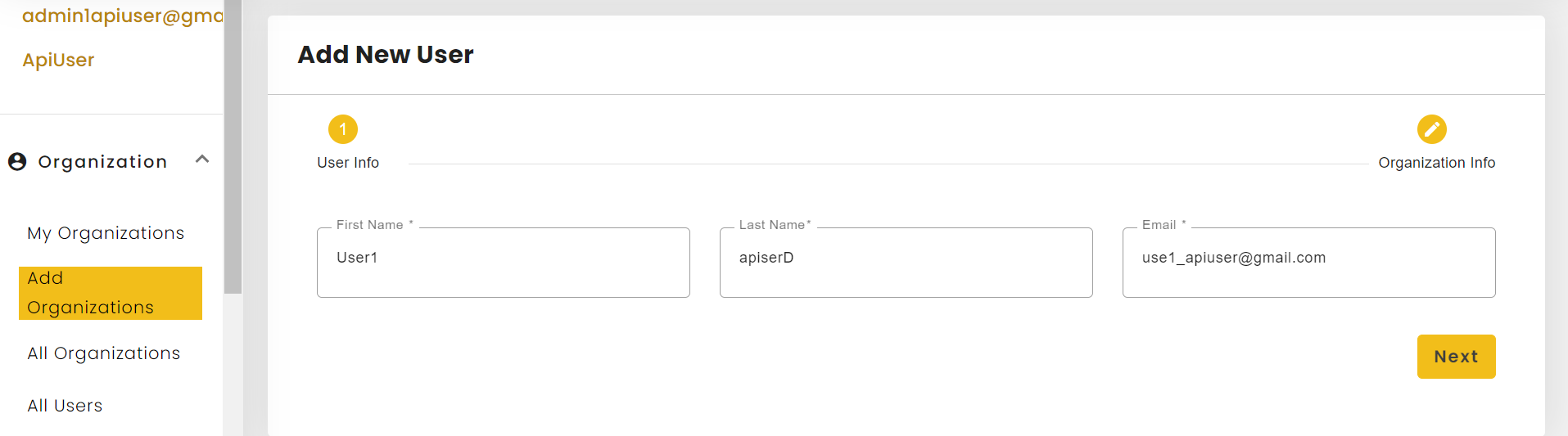 Add Organization Form1