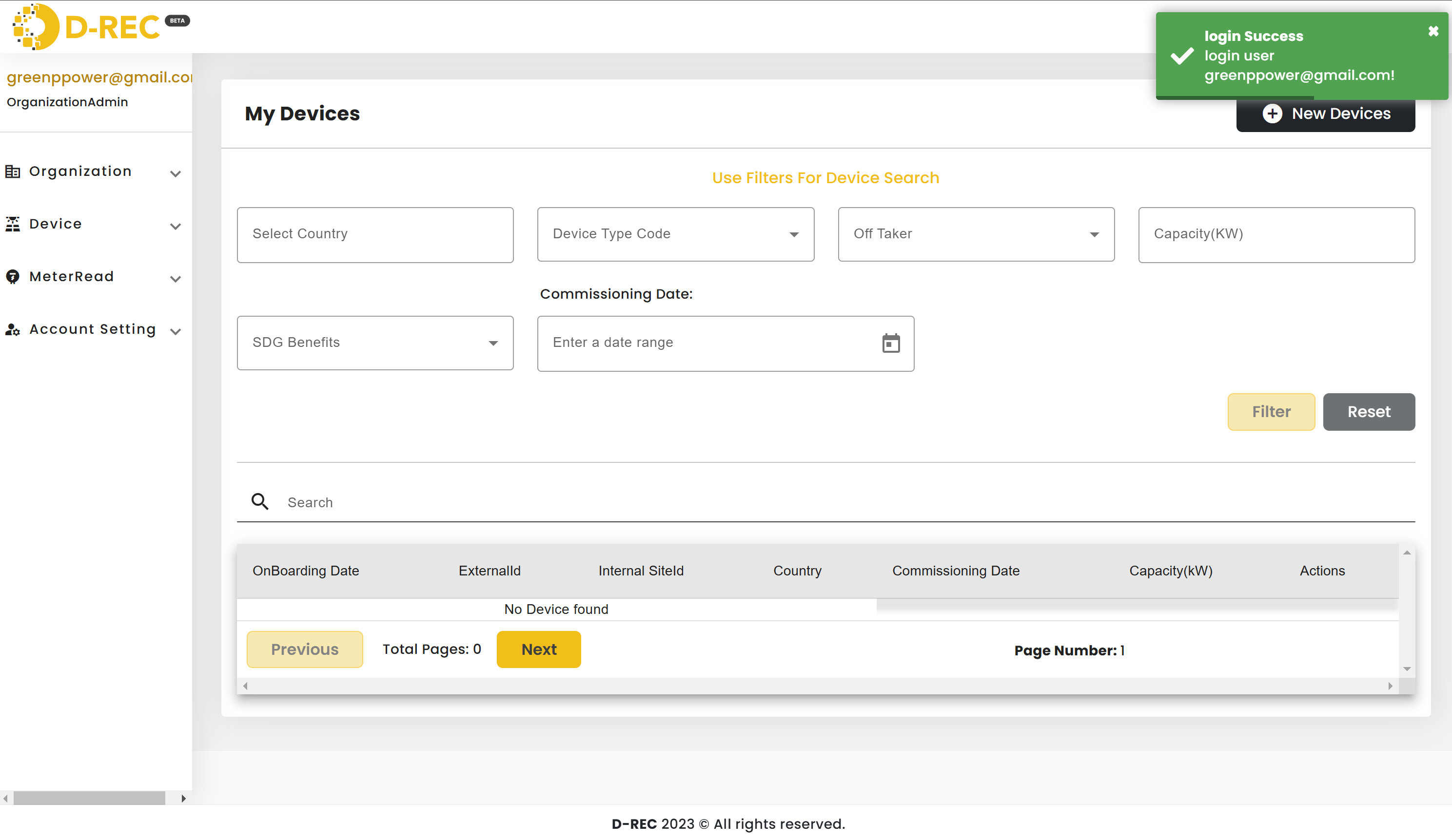 DRE Developer Dashboard