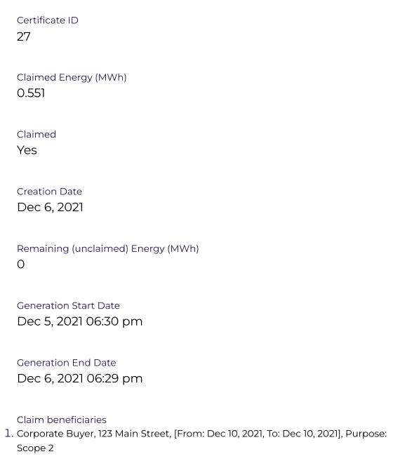 Certificate Detailed Report1