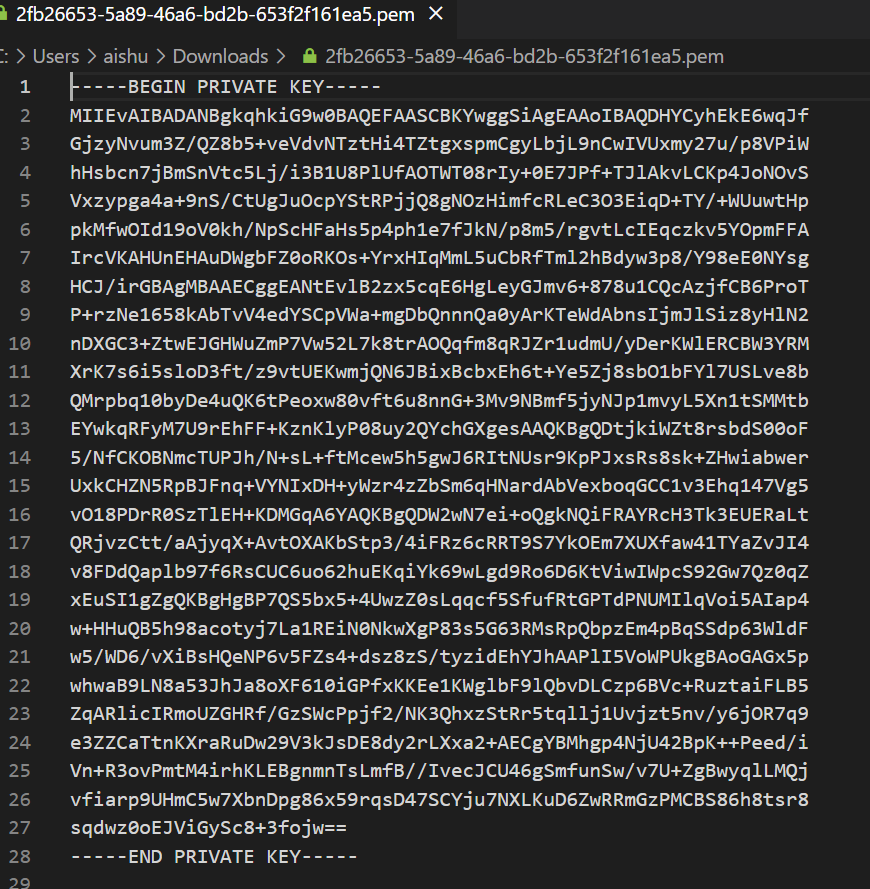 Private key pem file