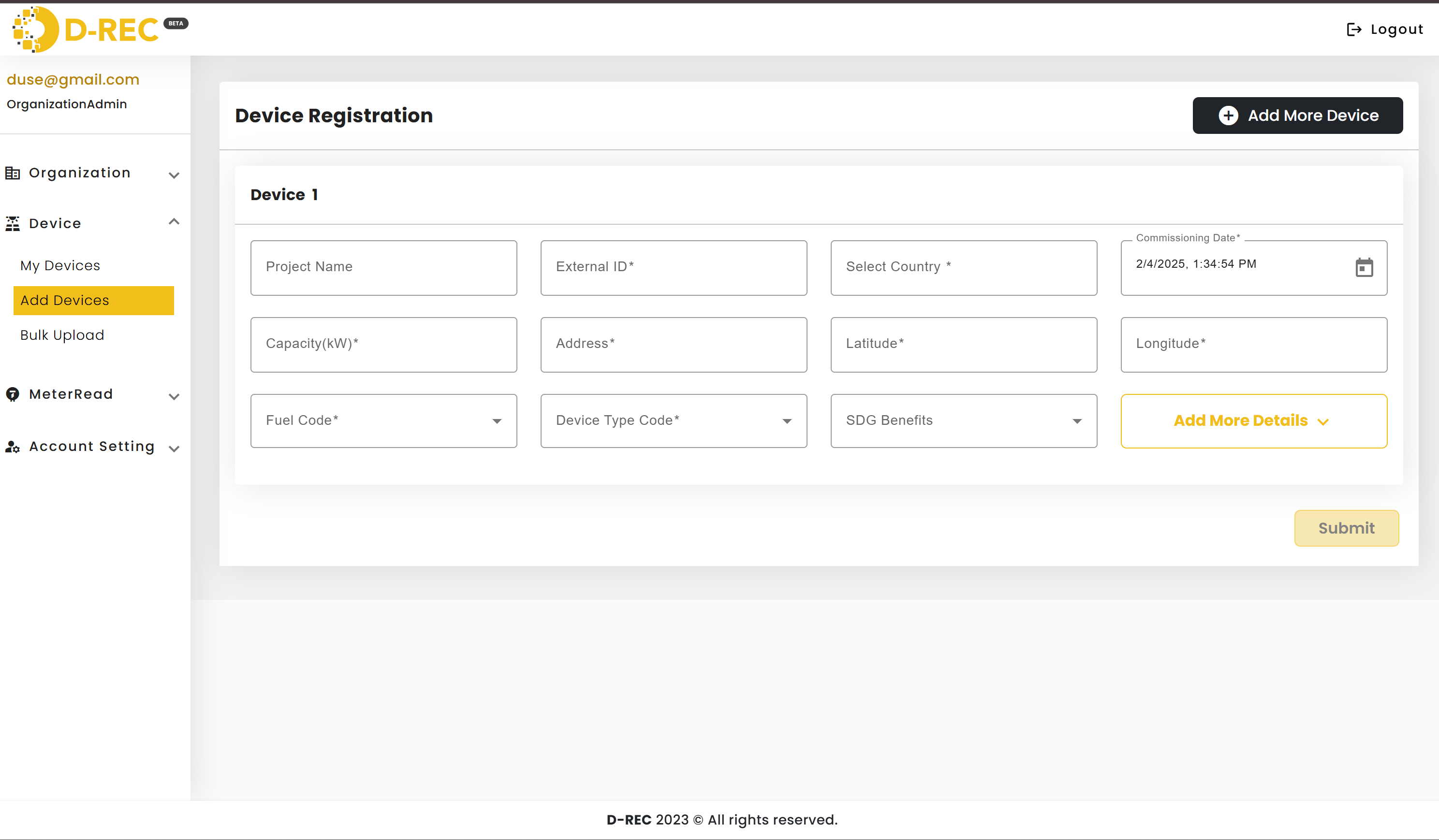 Single Device Registration